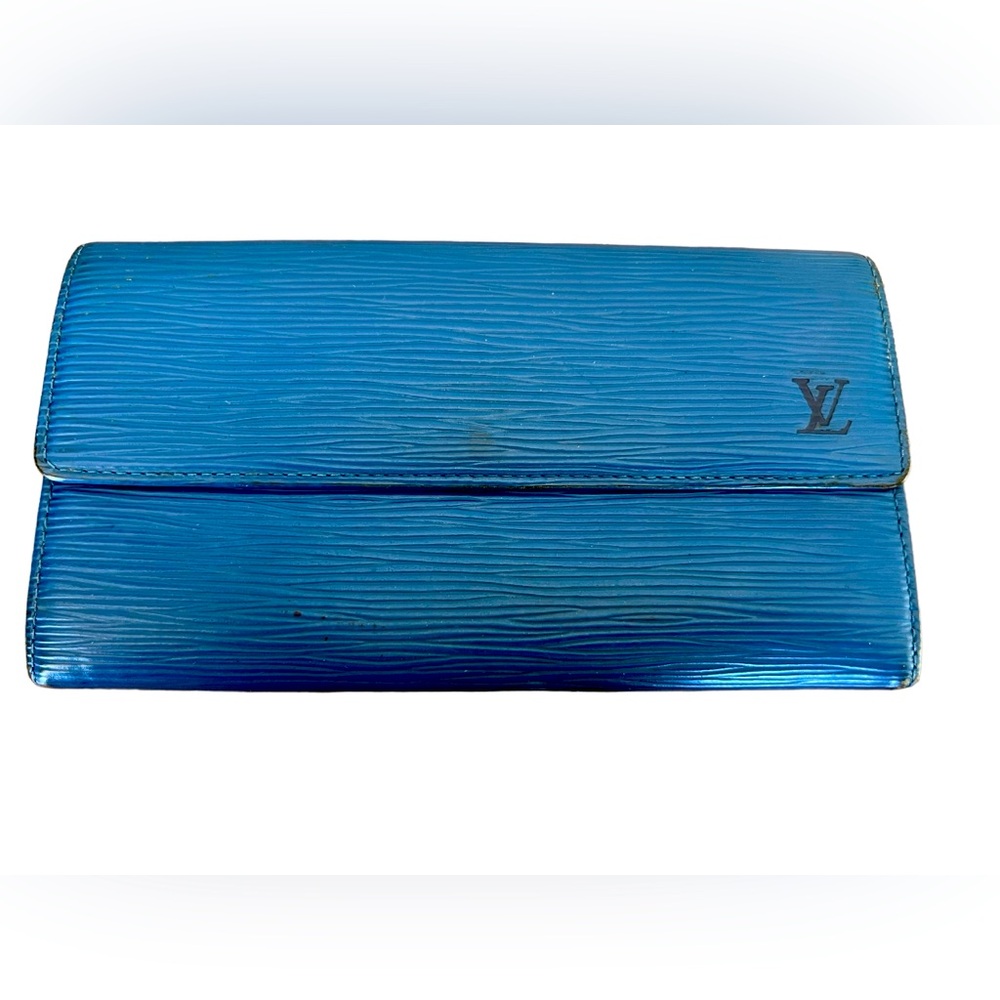 Louis Vuitton Blue Epi long wallet